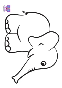 דף צביעה בעלי חיים- פיל